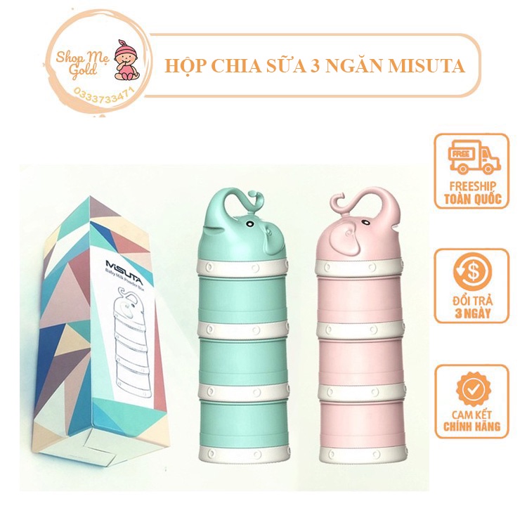 Hộp Chia Sữa 3 Ngăn Misuta Cho Bé, Hộp Chia Thức Ăn, Sữa Mang Du Lịch Cho Bé