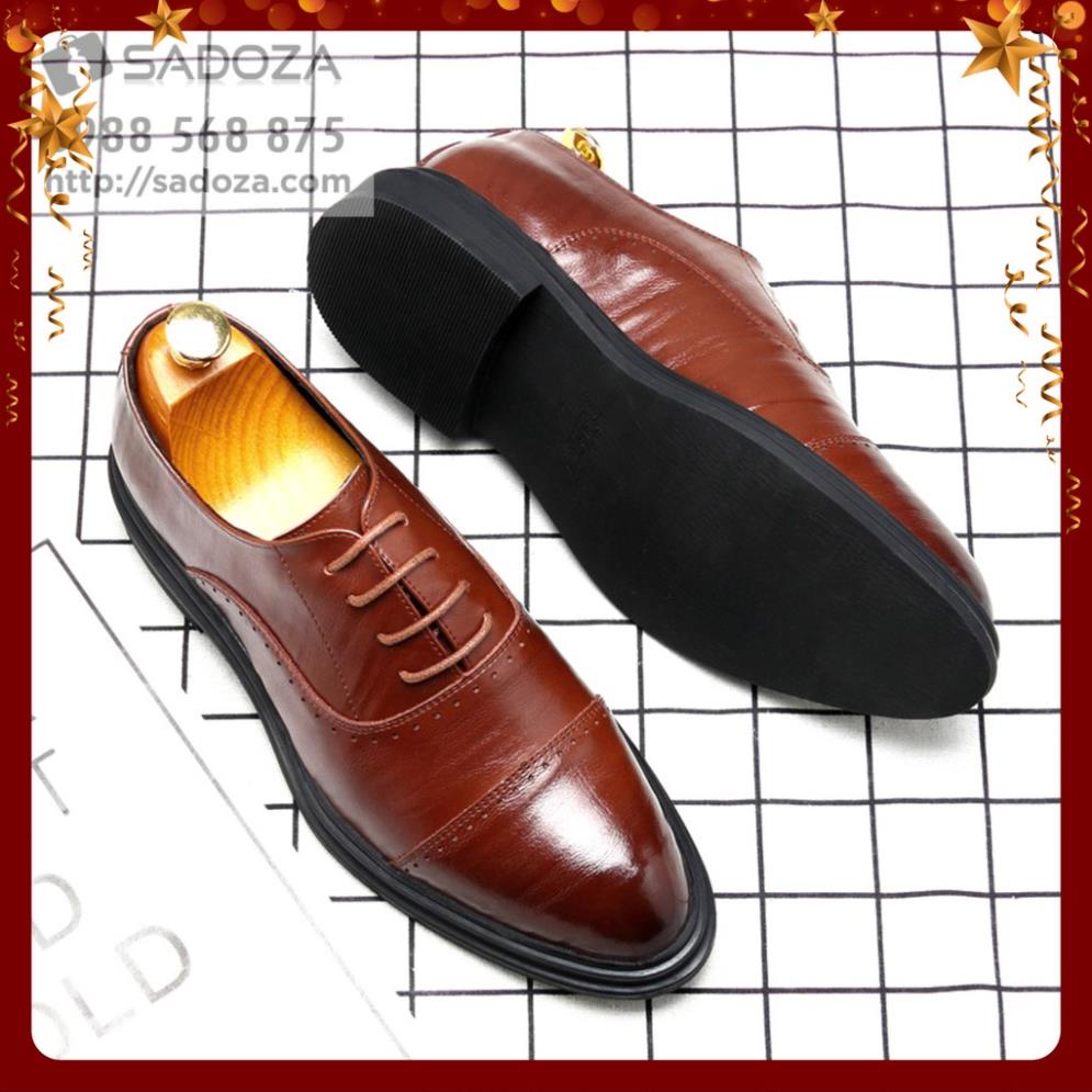 ✔️ Giày Da Bò Nam Công Sở Đẹp Hàng Hiệu Cao Cấp SADOZA Giày Oxford Nam Cổ Thấp Nam Tính GD91 ✔️