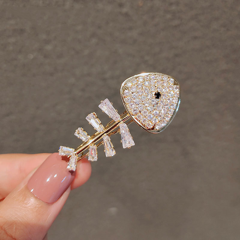 Kẹp tóc đính đá kim cương nhân tạo phong cách Hàn Quốc cho nữ