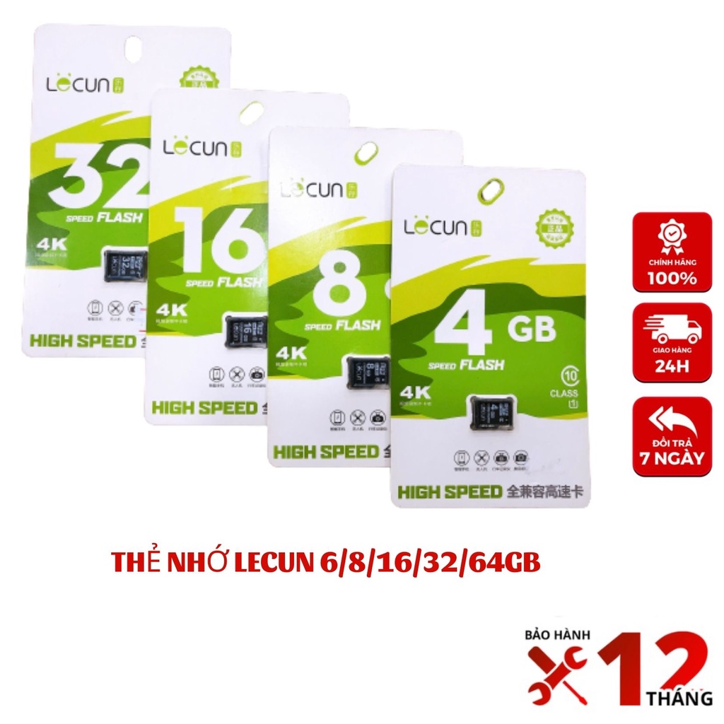 Thẻ nhớ Lecun chính hãng 4GB 8GB 16GB 32GB