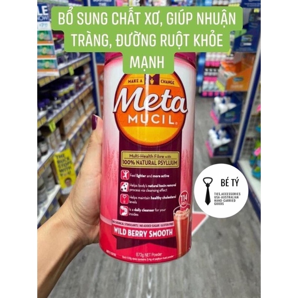 🥬🥒🍌🍉 Bột bổ sung chất xơ không đường giảm cholesterol trong máu Metamucil (673g)