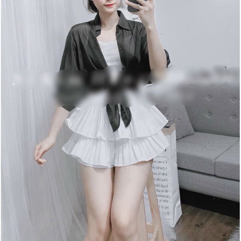 Set 3 món áo khoác áo dây kèm chân váy siêu đẹp
