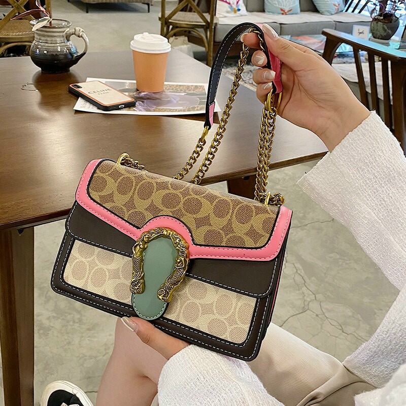 Túi xách nữ, túi đeo chéo đầu rồng phối màu mẫu mới thời trang cao cấp rẻ đẹp