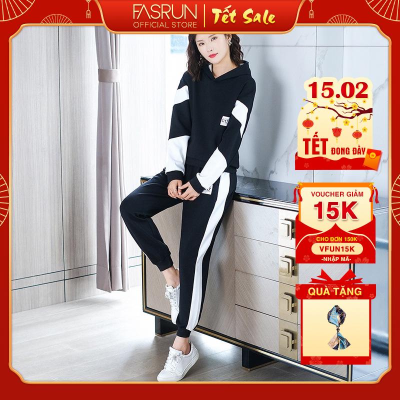 ❡Bộ Quần áo mùa đông nam nữ 4RUN mã KP-O dáng thể dục thao hàn quốc đẹp bao gồm khoác Hoodie và Jogger