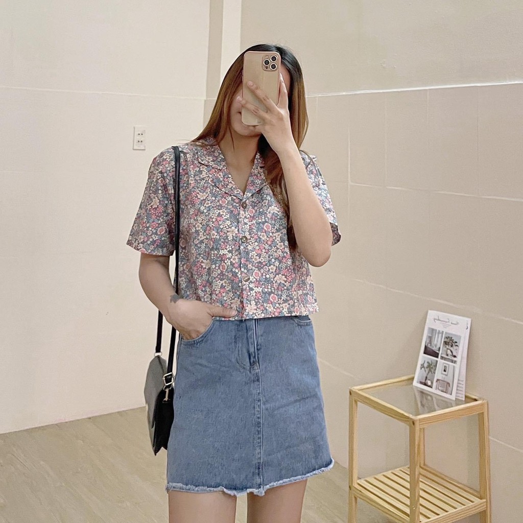 Áo SM hoa nút gỗ freesize Pumi
