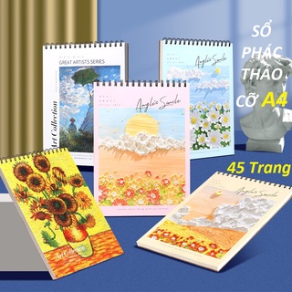 Sổ tay vẽ phác thảo chân dung màu chì bìa BST2 VanGogh khổ A4 100gsm cá tính - B15