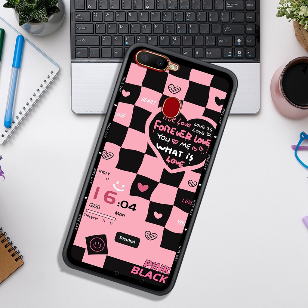 Ốp Lưng OPPO A5S - A7 - A12 - F9 , In Hình &quot;Black Heart&quot; Phong Cách Đẹp.