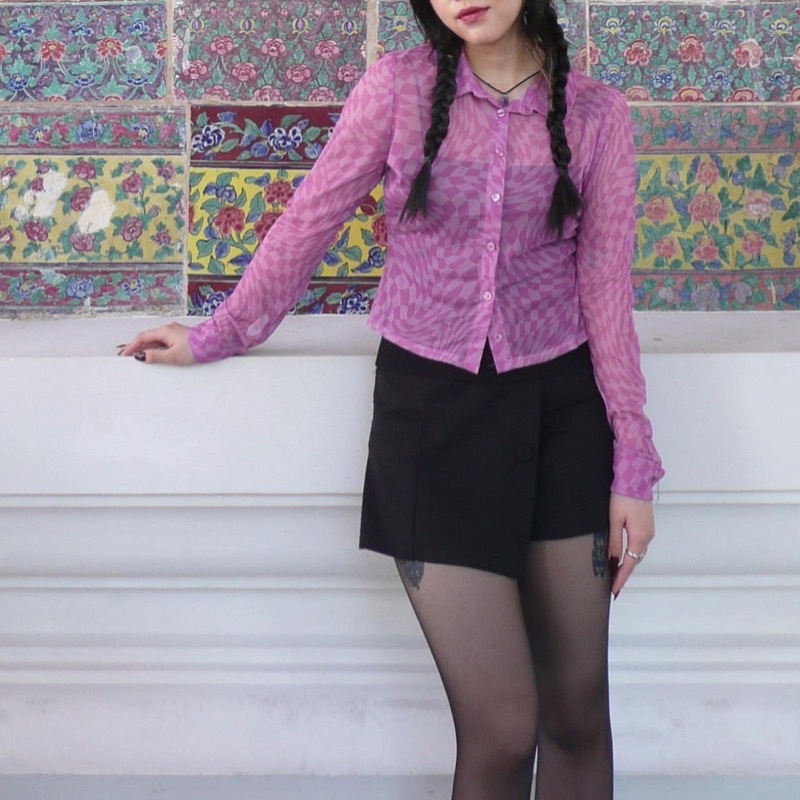 Sơmi Caro Lưới Tay Dài