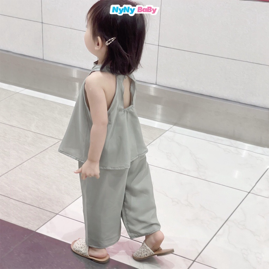 Set Yếm Bé Gái Nyny Baby Hàng Thiết Kế Sang Chảnh Đi Biển Đi Học Đi Chơi Vải Thô Lụa  Đi Tiệc Từ 8 - 24kg