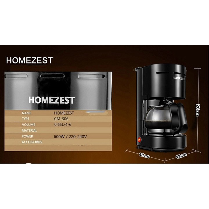 Máy pha cà phê gia đình chuyên nghiệp giá rẻ Homezest CM - 306