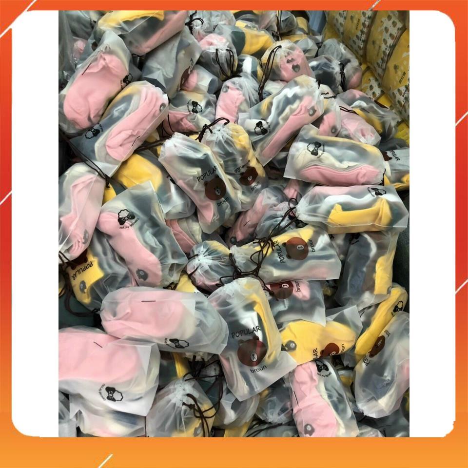 [Giá sốc] Set 10 đôi tất nữ cổ ngắn hoạ tiết gấu hot hit