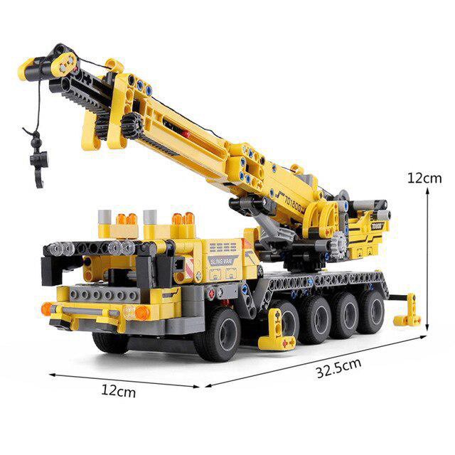 Lắp ráp xếp hình NOT Lego Technic Technique Sembo Block 701800 : Xe Cẩu Kỹ Thuật Cầu trục xây dựng 665+ mảnh