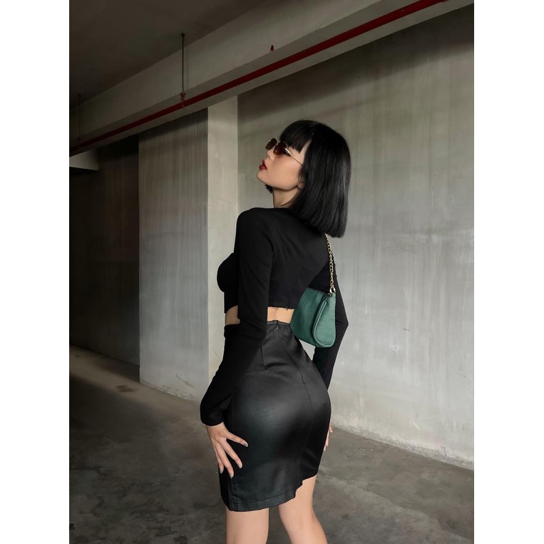 Chân váy da lucie - leather skirt - chân váy 02