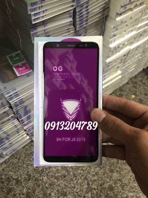 Kính cường Lực OG Galaxy J8-208 full màn khoan không thủng