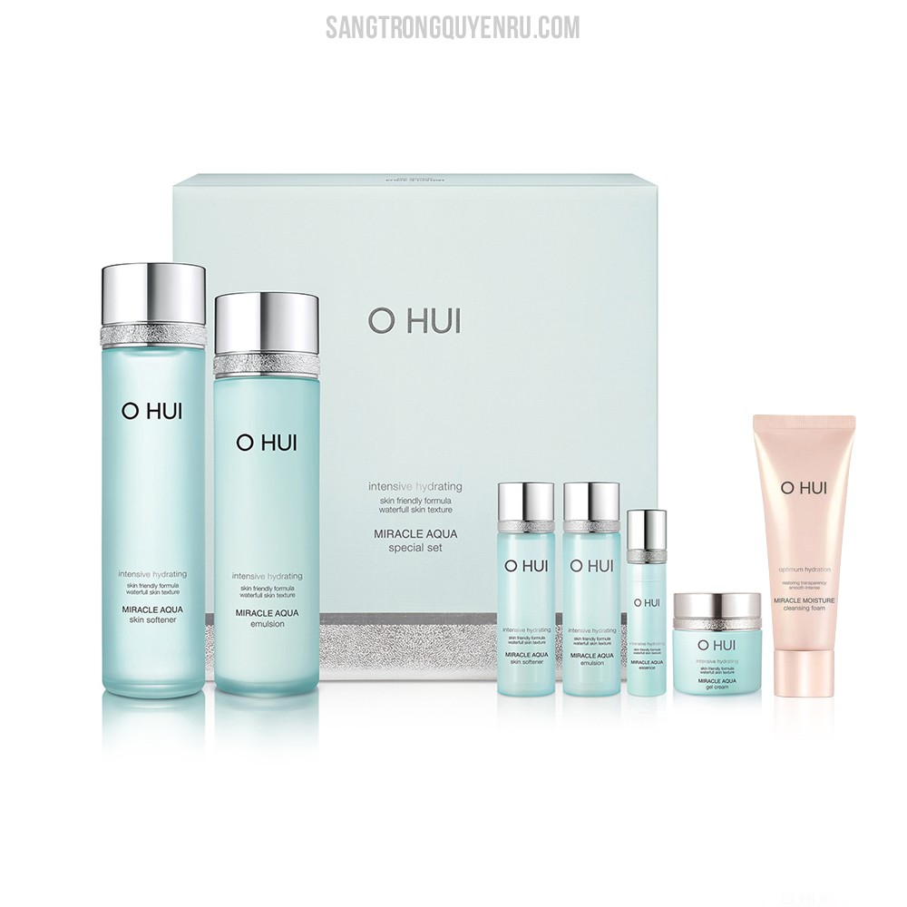 Set Dưỡng Dành Cho Da Dầu Ohui Miracle Aqua Special Set 7pcs - Cấp Nước, Kiểm Soát Bả Nhờn, Da Dầu Nhưng Mất Nước