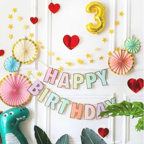 Cờ Chữ Happy Birthday Dán Trang Trí Tiệc Sinh Nhật