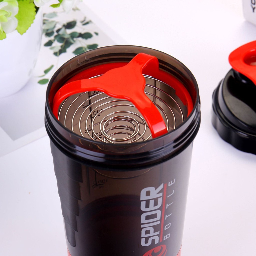 Bình Lắc Whey Bình Nước Thể Thao Tập Gym Shaker Đựng Protein BCAA 3 Ngăn Tiện Dụng 500m - LAVITA