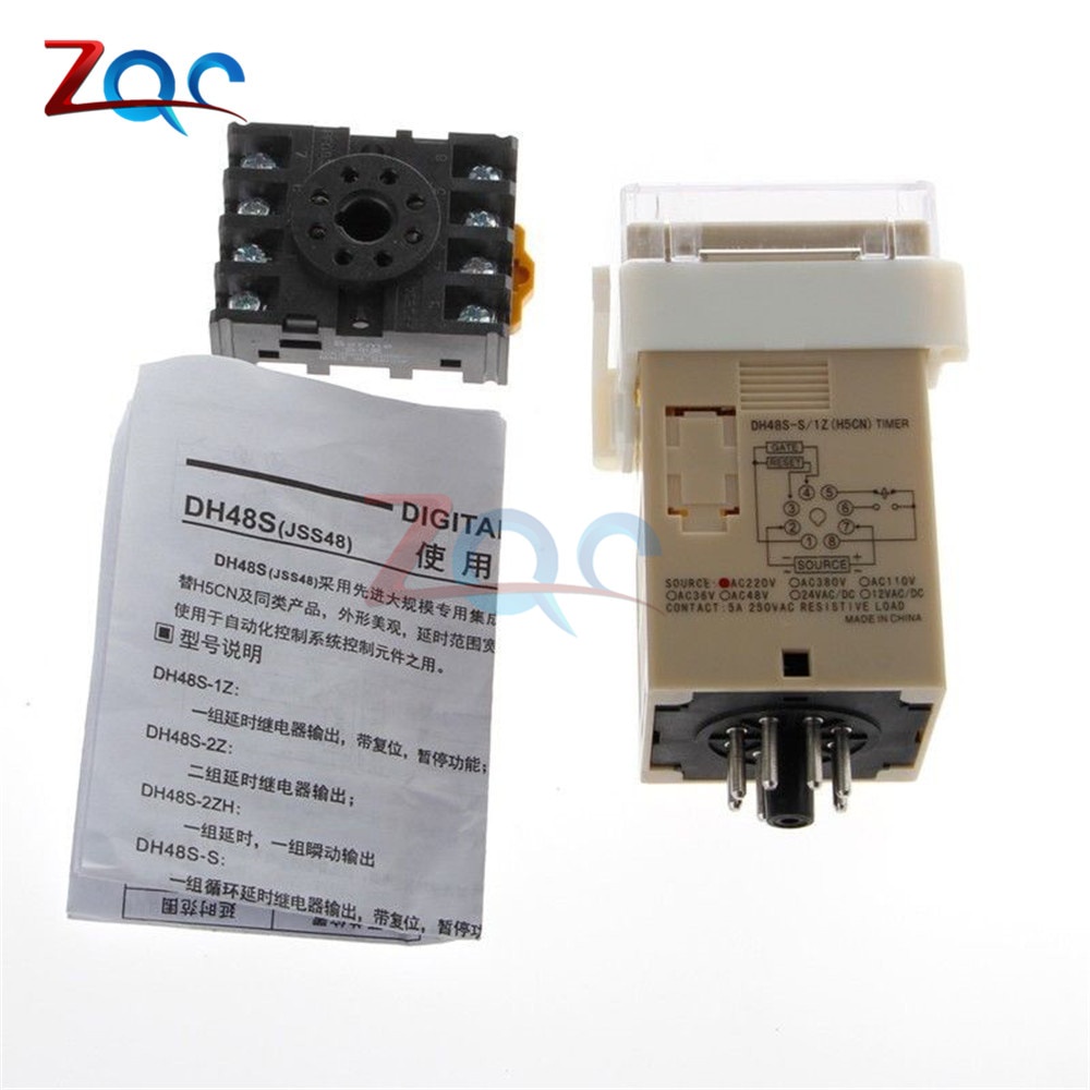 Rơ le hẹn giờ chất lượng Dh48S-S Dc 12v / Dc 24v / Ac 110v / Ac 220v 5a