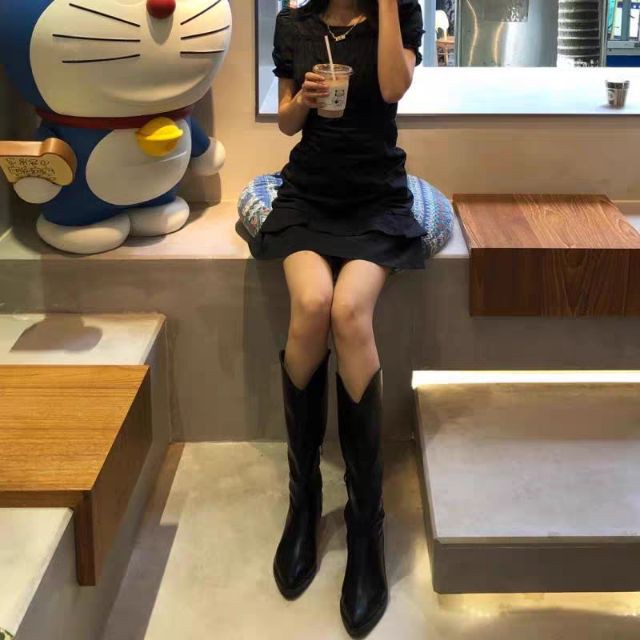 Bốt nữ cổ cao ống xẻ hack dài chân trẻ trung hot trend 2020 2021 / Cowboy boots | BigBuy360 - bigbuy360.vn