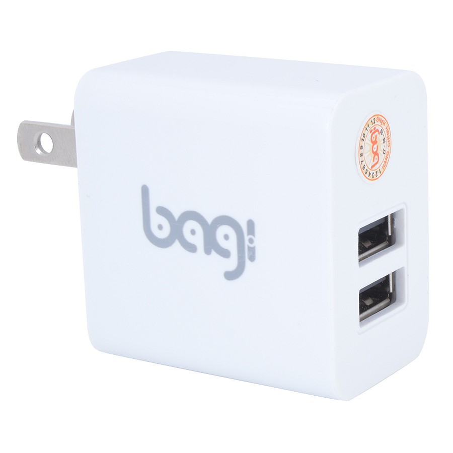 CỐC SẠC NHANH BAGI 2 ĐẦU USB THEO TIÊU CHUẨN CE CHÂU ÂU- CE-M23