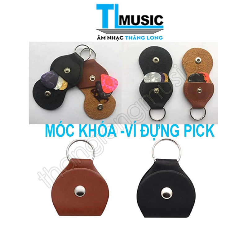 Móc khóa(ví đựng pick gảy)chất liệu da PU nhỏ gọn tiện lợi