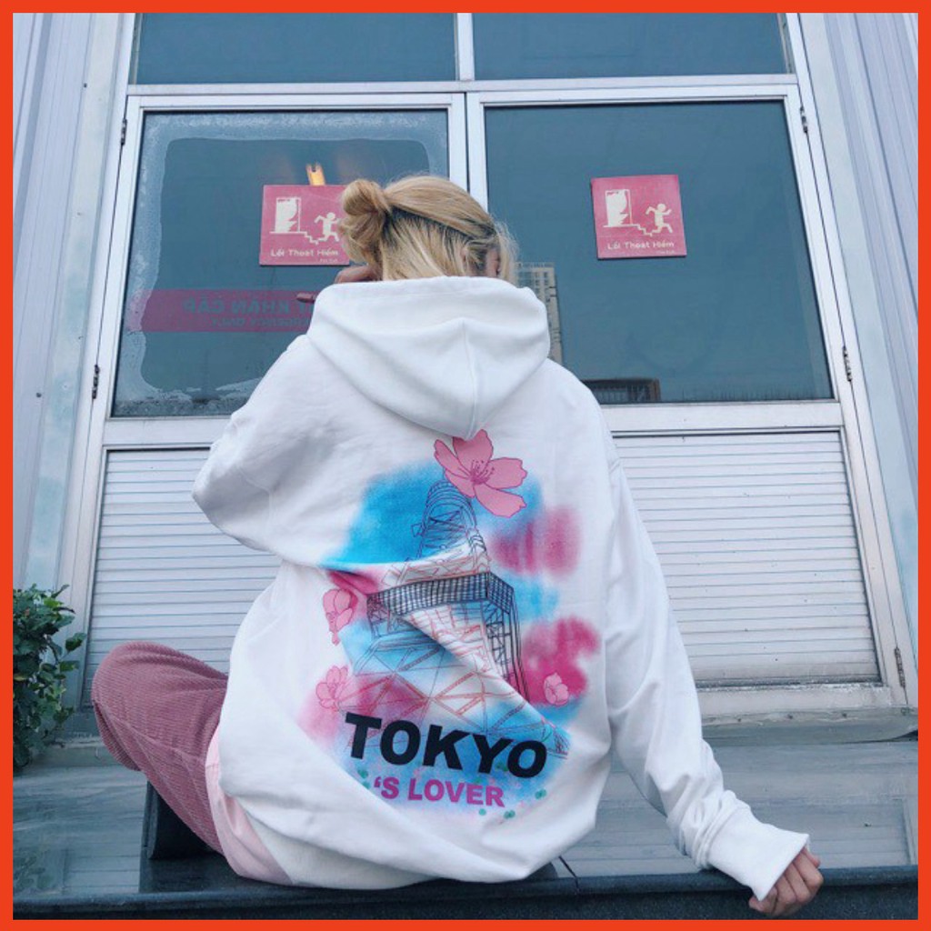 Áo khoác nữ form rộng đi học hoodie nữ form rộng có dây kéo TOKYO