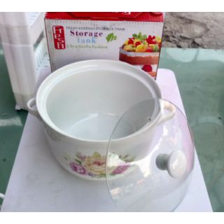 Thố sứ cao cấp nắp kính