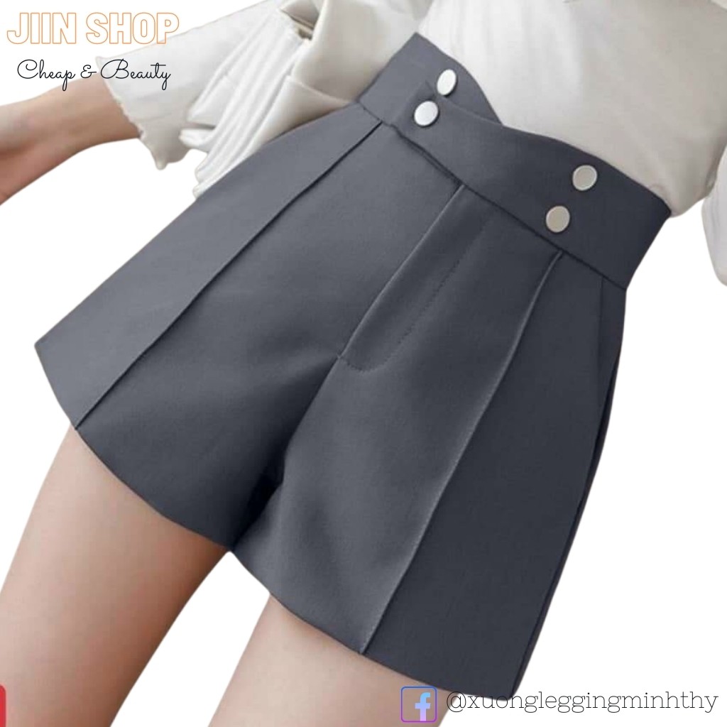 Quần sooc cạp cao cách điệu, vải tuyết mưa cao cấp, trẻ trung năng động by Jiin shop | BigBuy360 - bigbuy360.vn