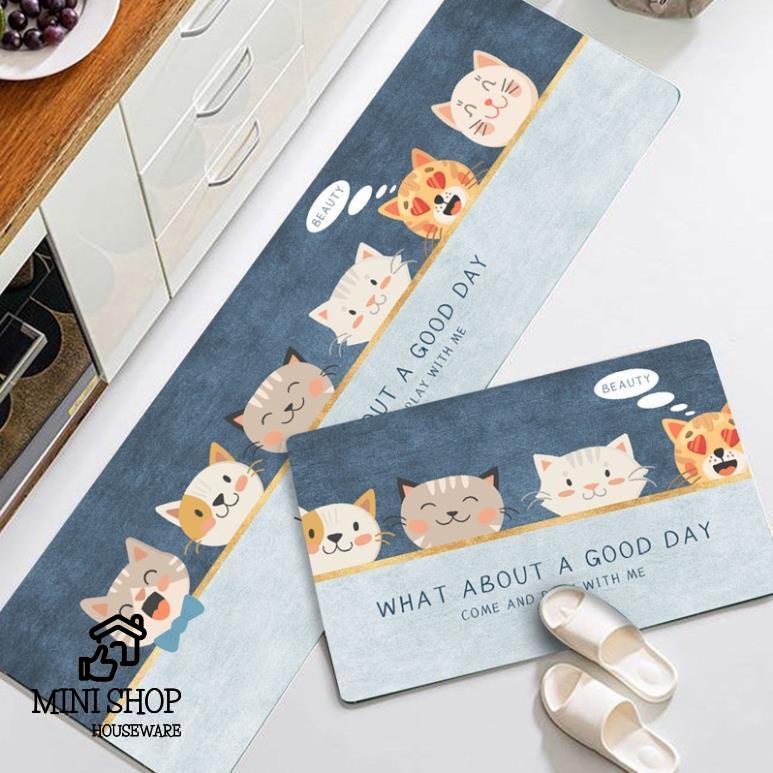 Thảm Lau Chân Nhà Bếp Dài Chống Trượt Thấm Nước Cao Cấp