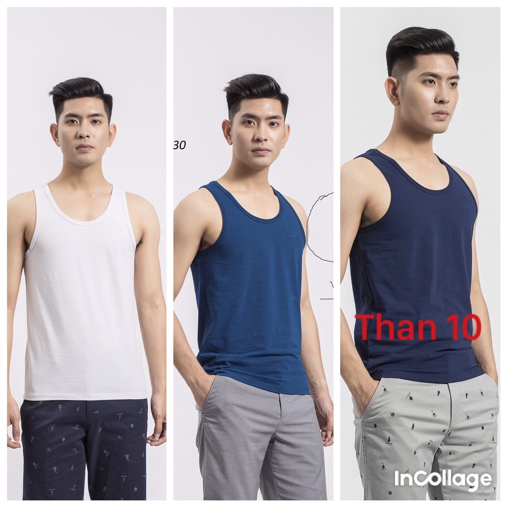 Áo ba lỗ nam Tanktop Aristino 🌟 CHÍNH HÃNG – GIẢM GIÁ 🌟 ATT008S9 chất liệu cotton CVC cao cấp