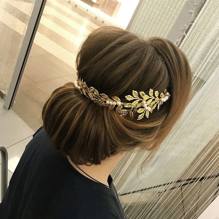 Băng Đô Cài Tóc Hình Chiếc Lá Mạ Vàng Cho Nữ