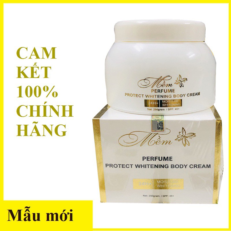 Kem body mềm chữ a cosmetics màu vàng mẫu mới Perfume Protect Whitening Body Cream (250g)