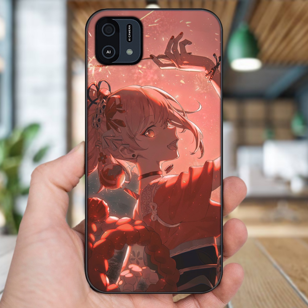 Ốp lưng Oppo A16K viền đen in hình Yoimiya Genshin Impact