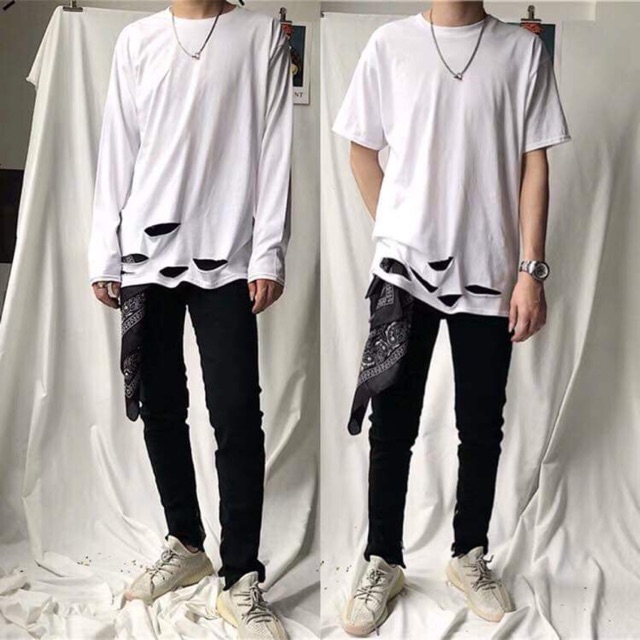 Áo layer rách gấu