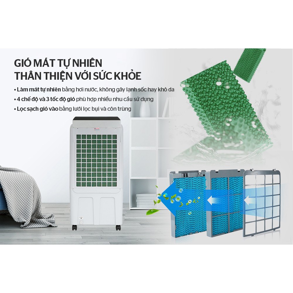 Quạt điều hoà hơi nước Sunhouse SHD7726 Bình Chứa 40L