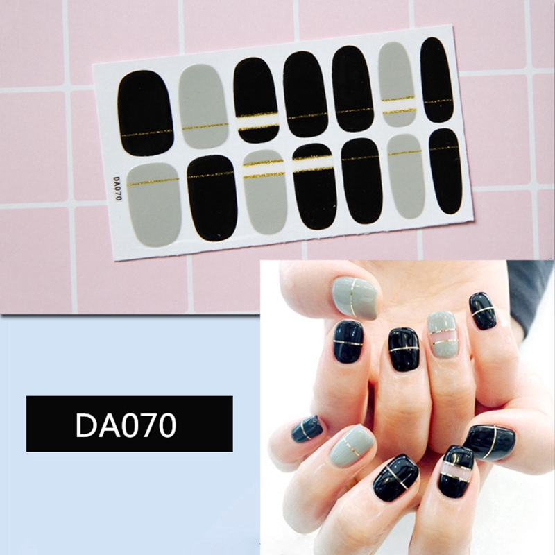 Tờ 14 Miếng Dán Móng Tay Nhiều Màu Sắc Trang Trí Nghệ Thuật Tuyệt Đẹp