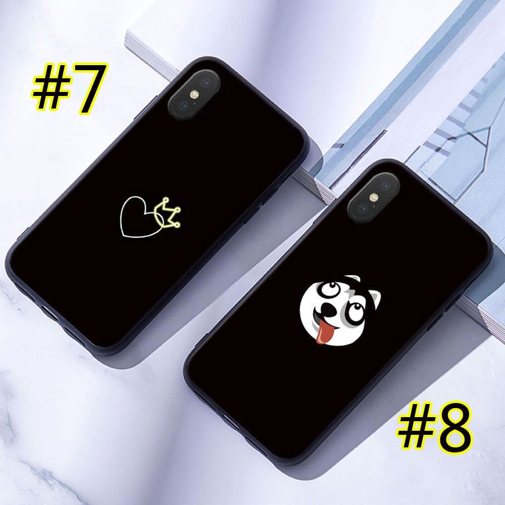 Ốp Điện Thoại Màu Đen Họa Tiết Cá Tính Compatible for iPhone 6 6s 7 8 Plus X Xr