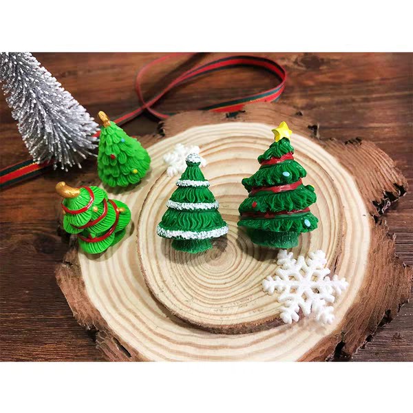 Phụ Kiện Tiểu Cảnh - Cây Thông Noel Trang Trí Chậu Cây, Sen Đá, Terrarium, Charm Slime