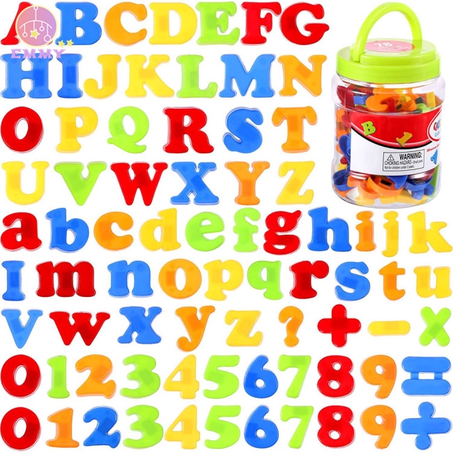 Bộ 78 chữ cái và số bằng nhựa nhiều màu sắc có từ tính cho trẻ học chữ