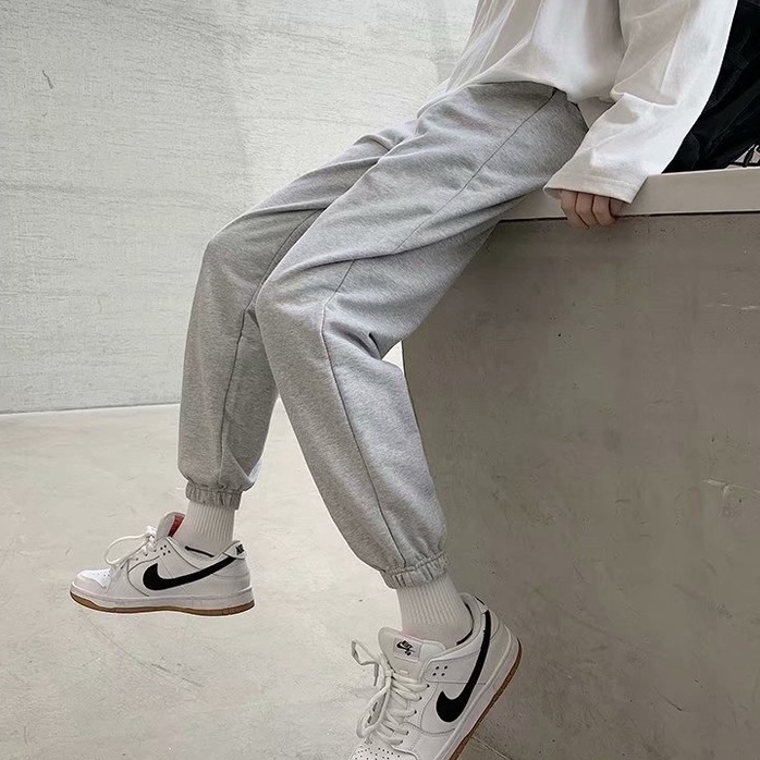 Quần Dài Màu Trơn Đơn Giản Thời Trang Hàn Quốc unisex quần jogger nam quần thể thao nam from rộng dài quần jogger nỉ nam