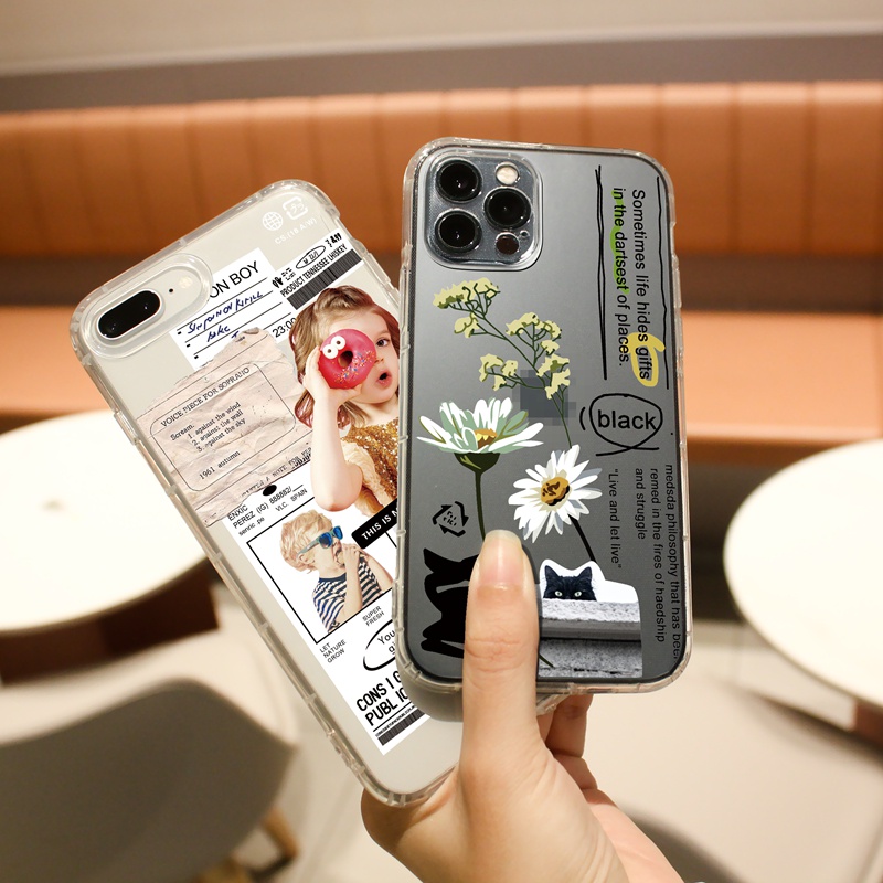 Ốp lưng iphone Ốp điện thoại SUNTAIHO TPU viền vuông chống rơi họa tiết tùy chọn cho IPhone 13 12 11 Pro Max X XS Max XR 8 7 6 6S Plus