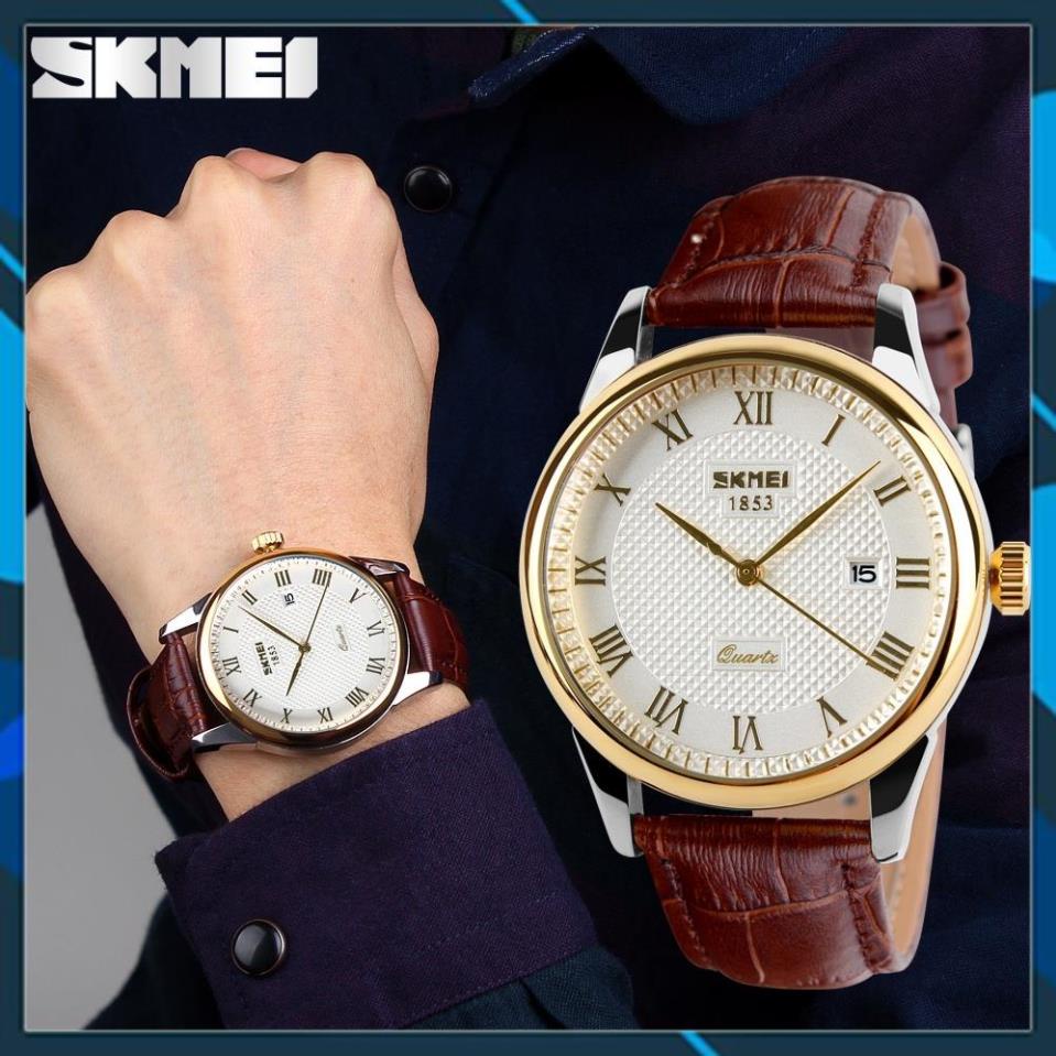 [HÀNG CHUẨN AUTH]Đồng hồ nam dây da SKMIE,Doanh nhân Đồng hồ thạch anh Thời trang mới Dây da không thấm nước,BH 12 tháng