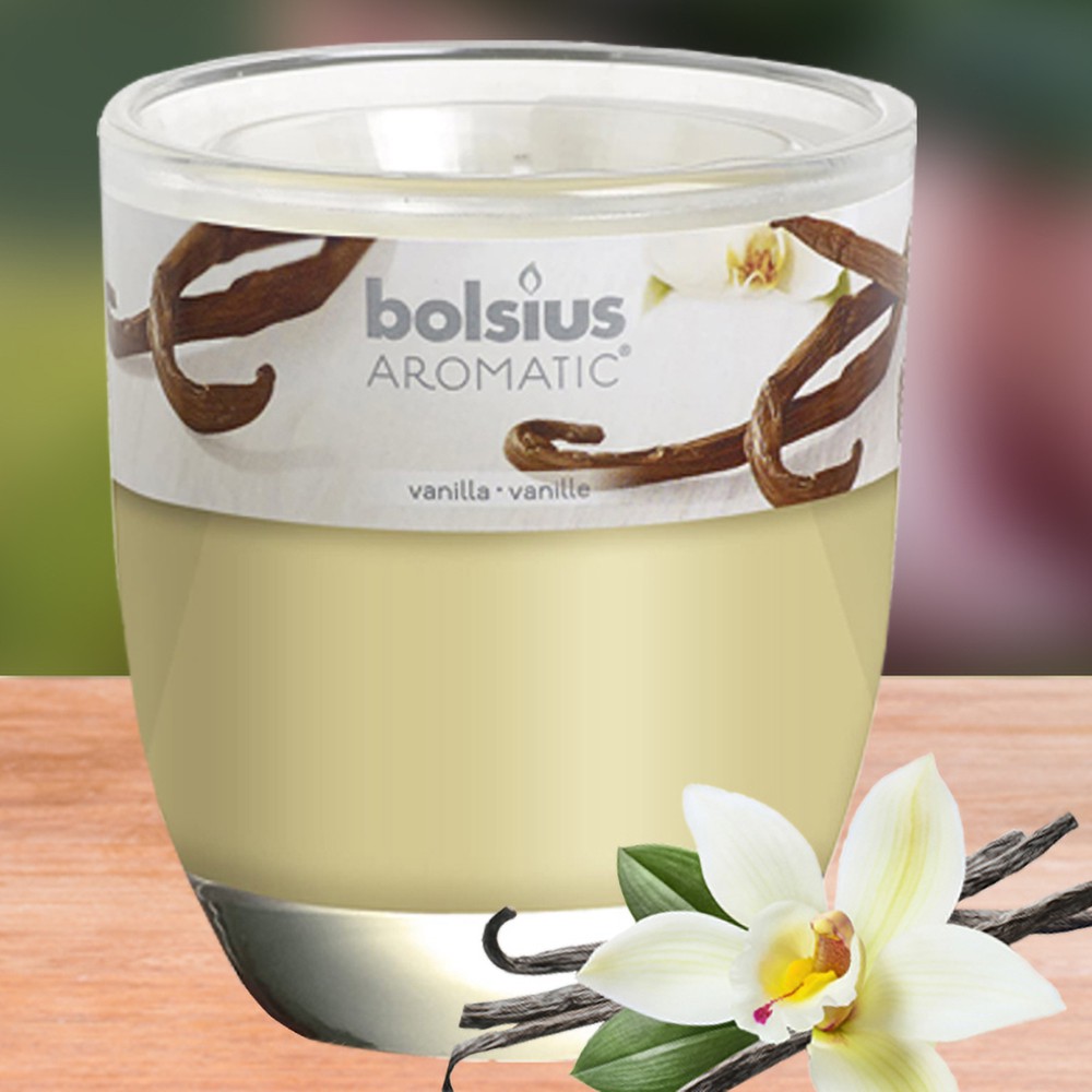 ( HƯƠNG HOA VANI ) Nến thơm tinh dầu Bolsius Vanilla 105g - Sáp thơm phòng, khử mùi, trang trí, nến thơm cao cấp