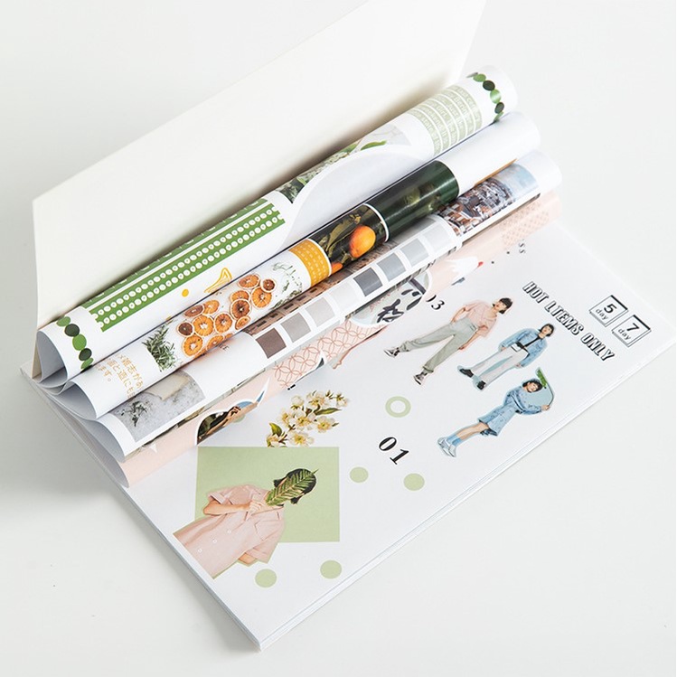Quyển 20 Tờ Sticker Dán Trang Trí Phong Cách Cổ Điển, Vintage - Hiện Đại Rosy Posy