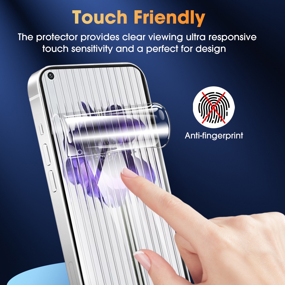1 Tấm Phim Hydrogel Mềm Trong Suốt HD Bảo Vệ Toàn Diện Chống Dấu Vân Tay Tương Thích Với Điện Thoại 1