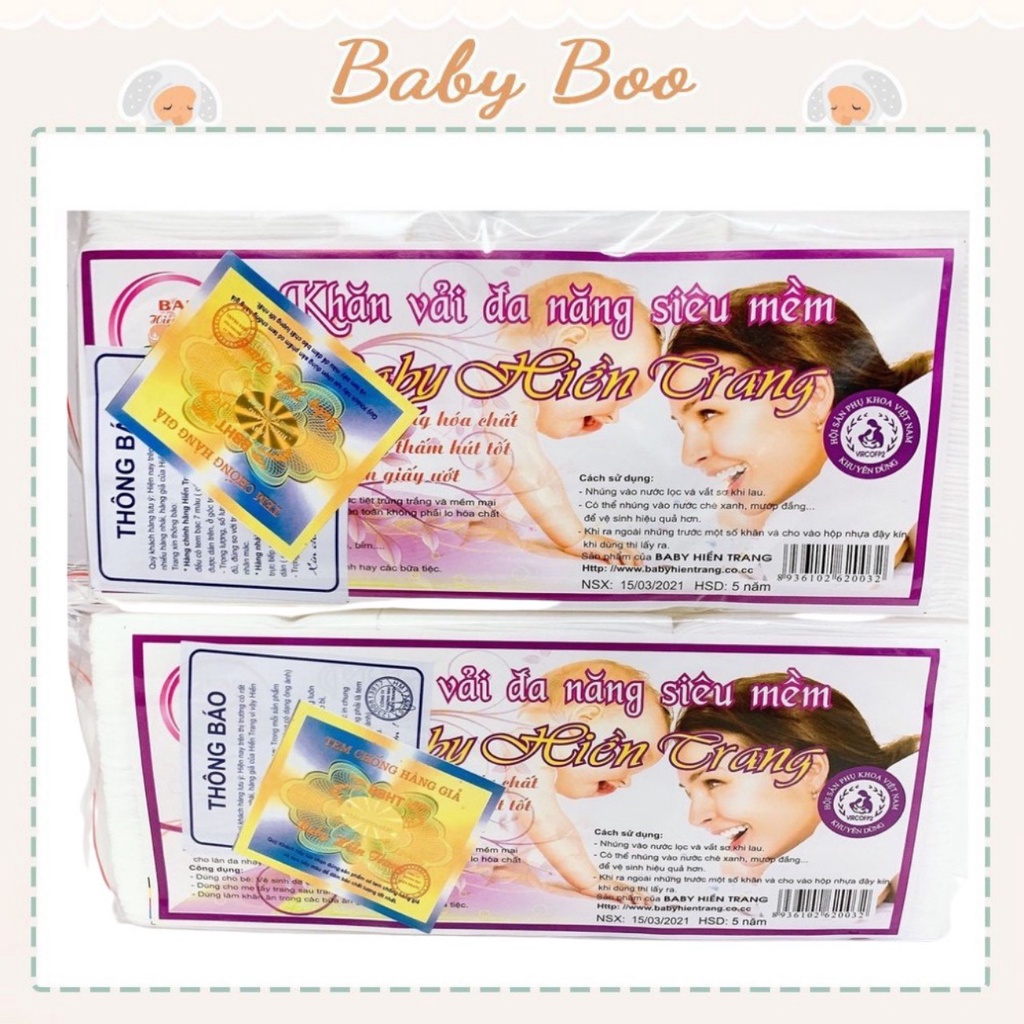 Khăn vải khô đa năng Baby Hiền Trang cho mẹ và bé ( gói 200g 145 - 150 tờ)