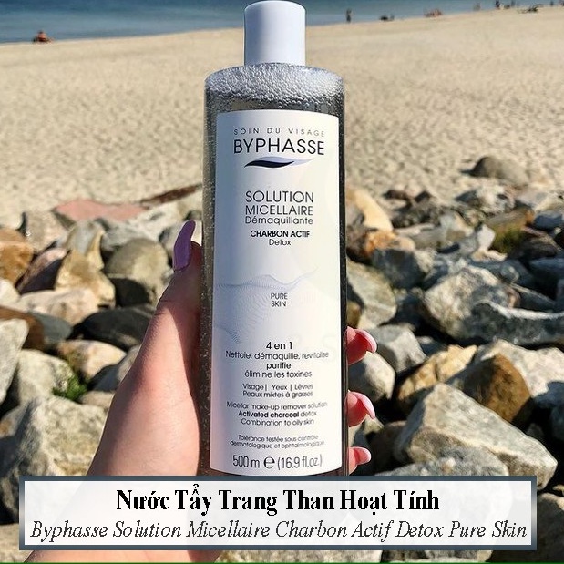 Nước Tẩy Trang Than Hoạt Tính Byphasse Solution Micellaire Charbon Actif Detox Pure Skin 500ml