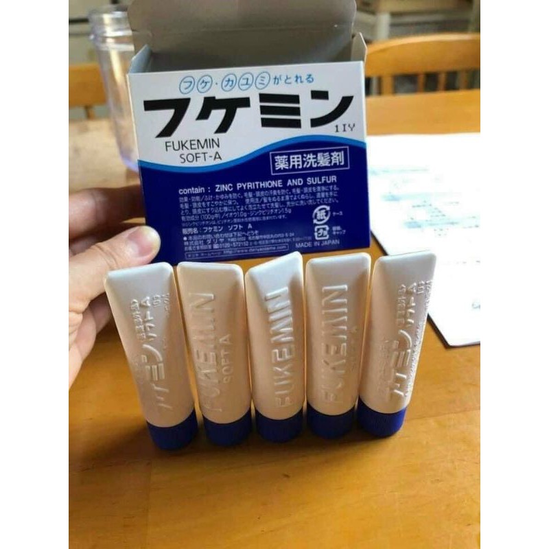 [Hộp 5 tuýp] Dầu gội đầu Fukemin Soft A nội địa Nhật, giảm ngứa và sạch da đầu,Moon Store 9999