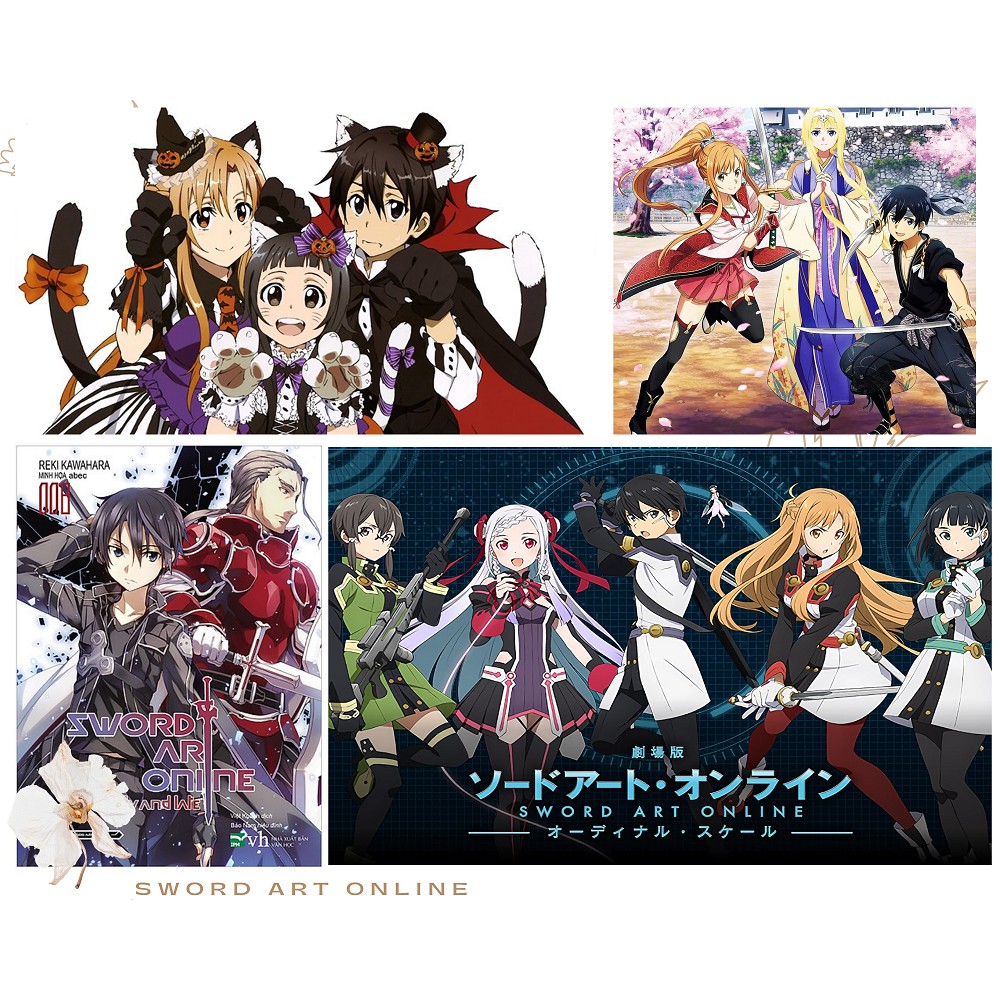 Postcard Sword Art Online có dán sticker in hình anime - Quà Tặng