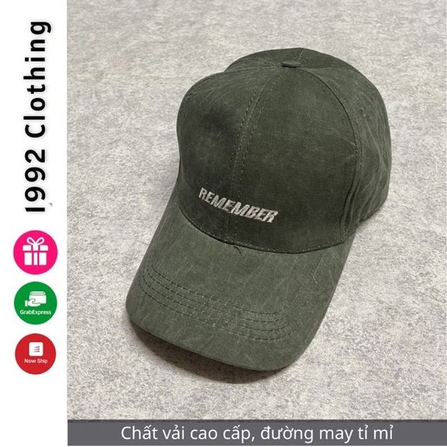 Mũ lưỡi trai nam nữ  Nón Kết nhung thêu chữ &quot;Remember&quot; thời trang cao cấp Unisex Hàn Quốc đẹp mã NK34 - 1992 clothing
